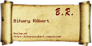 Bihary Róbert névjegykártya